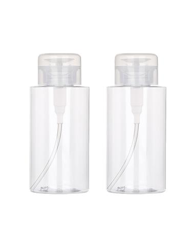 Shakeel 2pcs 200ml Nail Polish Remover Pump Bottle Dispenser Empty Push Down Pump Dispenser Pump Dispenser Bottle for Nails Plastic Clear Liquid Bottle Container for Makeup Remover