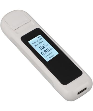 Breathalyzer Alcohol Tester High Accuracy LCD Display USB Charging Portable Automatic Shutdown Breath Alcohol Tester for Home Personal (White) - Buy Online on SooperMarket.com