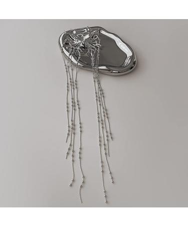 Wiwpar Butterfly Clips - Shiny Long Tassel Chain Hair Clip for Women Girls | Decorative Hair Barrettes for Bride Wedding Party - Silver - Buy Online on SooperMarket.com
