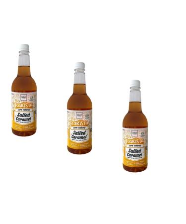 The Skiny Food Co Barista Salted Caramel Coffee Syrup 1L - The Totally Amazing Gluten Free Zero Calorie Fat Free And Guilt Free Skiny Coffee Syrup - Pack of 3