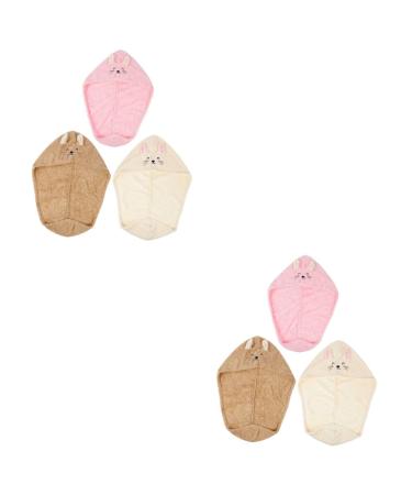 Didiseaon Heart LED Mirror 6 Pcs Dry Hair Cap Coral Fleece Shower Cap Mild Fast Drying Cap