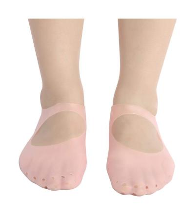 Moisturizing Silicone Gel Socks for Plantar Fasciitis Relief | Anti-Crack Foot Care Tool (L-Rosa) - Buy Online on SooperMarket.com
