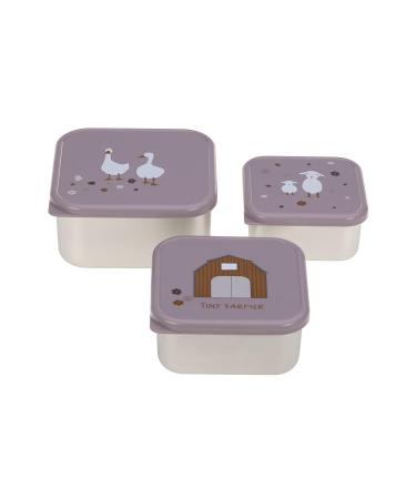 L SSIG Snack Box Set of 3 - Stainless Steel Tiny Farmer Lilac | Eco-Friendly & Durable Lunch Containers - Buy Online on SooperMarket.com