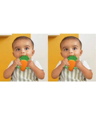 Nuby 2 Handle Silicone Fruit and Veggie Teether - 3+ Months Assorted 1pk (Pack of 2)