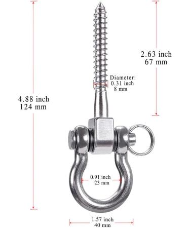 SELEWARE 304 Stainless Steel Swing Hangers Set - Heavy Duty 1800LB Capacity for Playground, Yoga Hammock, Porch Swing Sets - 4-3/4 Inch, 2pcs - Buy Online on SooperMarket.com