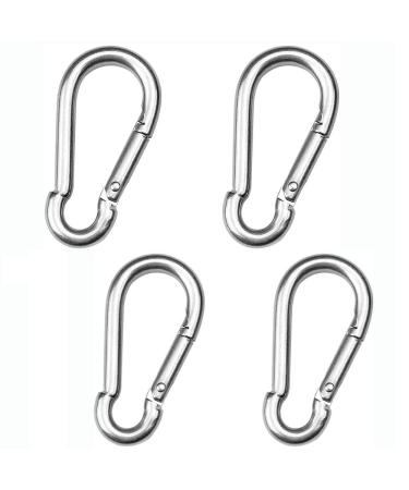 Pubiao 4 pieces - carabiner feather hook (M6) made of stainless steel - chain hooks for travel camping hammock hiking fishing dog -line key federation 4 PCs