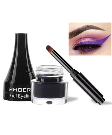 Go Ho Purple Eyeliner Gel Pot Matte Cream Eyeliner Makeup Smooth High Pigmented Matte Eye Makeup Gel with Brush Gel Eye Liner Pot for Women 210 Purple 210 Purple