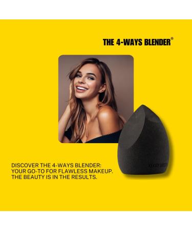 Original 4-Ways Blender - Super Soft Vegan Black Makeup Sponge Set (3pcs) for Flawless Makeup Blending | International Shipping Available - Buy Online on SooperMarket.com