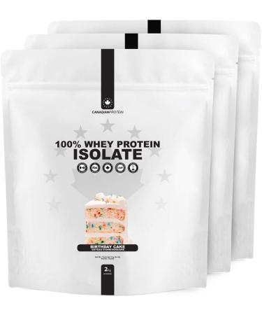 Canadian Protein 100% Whey Isolate 27g of Protein | 6 kg of Birthday Cake Flavoured Low Carb Keto Friendly Workout Recovery Drink | Protein Powder Rich in BCAA Amino Acids - Buy Online on SooperMarket.com