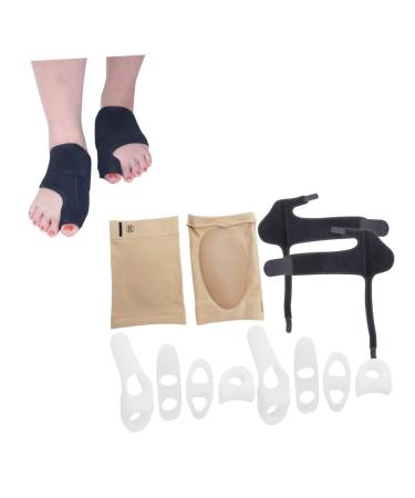Healeved 12pcs Toe Strap Kit - Gel Toe Separator & Big Toe Straightener Set for Arch Support Bands and Silicone Holder - Black - Buy Online on SooperMarket.com