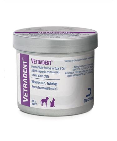 VETRADENT Powder Water Additive for Dogs & Cats with Biotrate Technology Fight Plaque & Tartar Freshen Breath Maintain & Promote Good Dental and Oral Hygiene 300g Made in USA