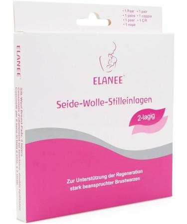 Elanee Silk-Wool Breastfeeding Inserts - 2-Layer Handwashable Nipple Care - 1 Pair (211-V1) - Gentle & Comfortable for Nursing Moms - Buy Online on SooperMarket.com