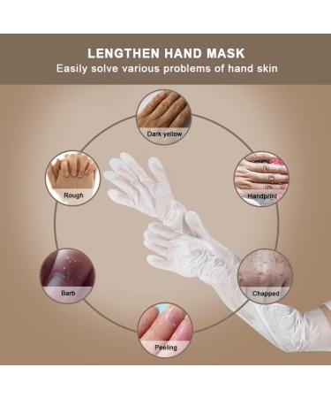 Extra Long Moisturizing Hand Mask Spa Gloves - Whitening & Nourishing 55cm - Vitamin E, Aloe Vera, Shea Butter - Exfoliating for Sensitive/Dry Skin - Buy Online on SooperMarket.com