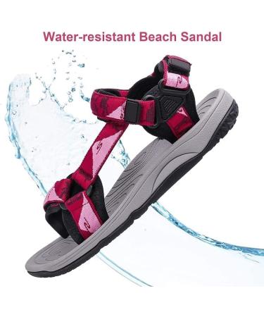 Outpro Women's Flat Trekking & Hiking Sandals - Durable Non-Slip Sports Sandals for Beach & Outdoor - EU Size 43 Red - Buy Online on SooperMarket.com
