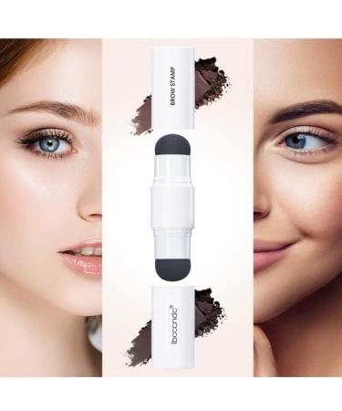 Double Eyebrow Stamp Kit | 10 Eyebrow Stencils for Perfect Shaping | Natural & Dark Brown Makeup Set - Buy Online on SooperMarket.com