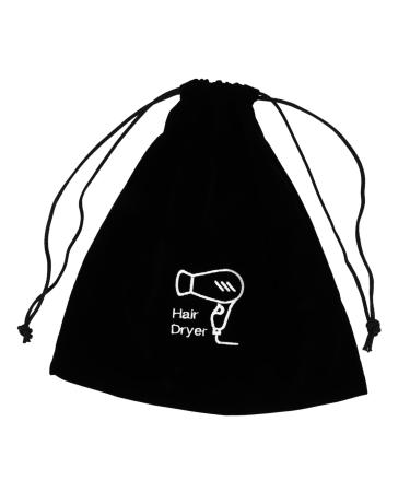 Mikinona 3 Pcs Hair Dryer Storage Bag Hair Straightener Bag Travel Hair Blow Bag Hair Dryer Bag Black Flannel