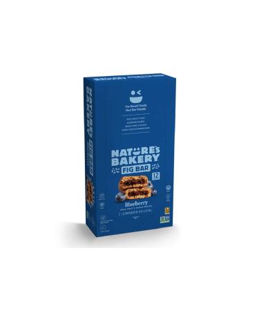 Natures Bakery Whole Wheat Fig Bars, Blueberry, Real Fruit, Vegan, Non-GMO, Snack bar, Twin packs- 12 count Blueberry 12 Count (Pack of 1)