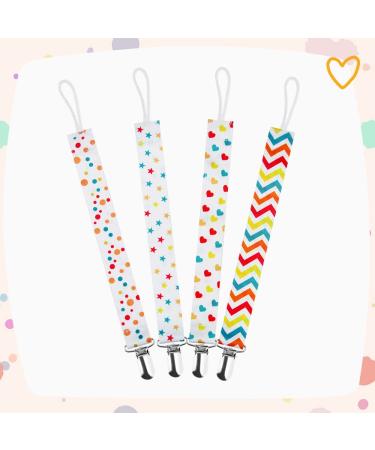 Symbolife Colorful Star Pacifier Clip Holder Leash - Unisex Baby Shower & Birthday Gift - Buy Online on SooperMarket.com