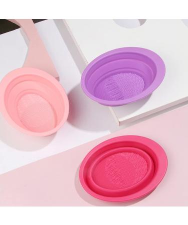 Makeup Brush Scrub Pad Portable Washing Tool Scrubber Brush Cleaner Tool Makeup Brush Cleaning Pad Foldable Bowl Cleaning Tools Folding Silicone Bowl Travel Bowl Silica Gel Make up - Buy Online on SooperMarket.com