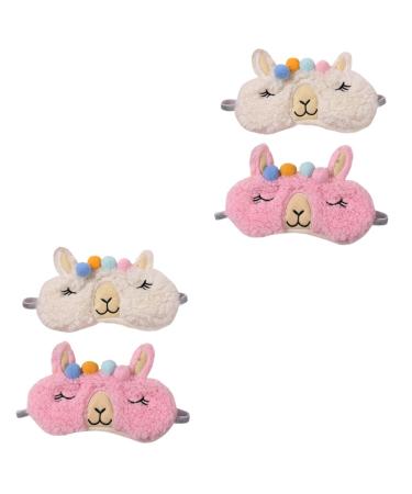 Gatuida 4 Pcs Sherpa Fleece Eye Mask Eye Patch for Adults Blindfold for Adult Eye Patches for Adults Sleep Mask Kids Travel Sleeping Eye Mask Child Airplane Animal Plush Fabrics