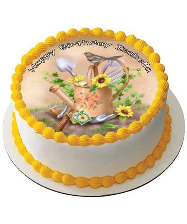 GARDENING 7.5 PREMIUM Edible ICING Cake Topper DECORATION GARDENER D2