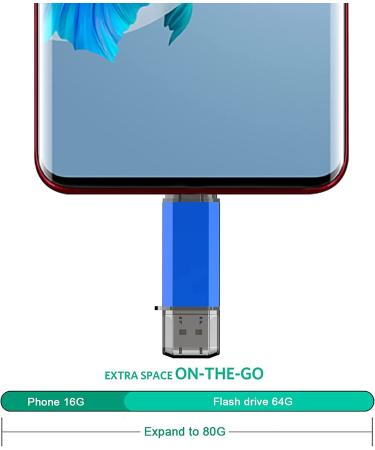 64GB USB C Flash Drive Alihelan 2 in 1 OTG Dual Type C Thumb Drive | USB 3.0 Pen Drive Memory Stick - Blue 64GB - Buy Online on SooperMarket.com