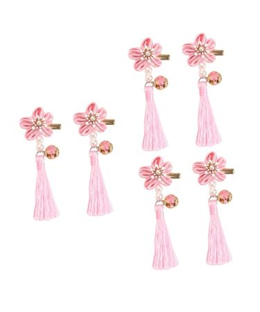 ibasenice 3 Pairs Japanese-style Hairpin Girl Barrettes Clip New Year Bobby Pin Flower Hair Clip Kids Hair Side New Year Hairclips Hair Accessories for Kids Hair Clips Hanfu Child Headband