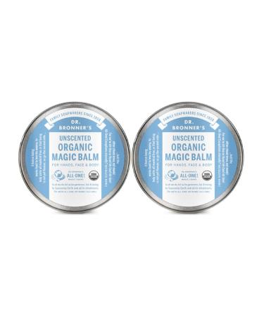 Dr. Bronner's - Organic Magic Balm - Baby Unscented Made with Organic Beeswax & Hemp Oil Moisturizes & Soothes Hands Face & Body (2 oz 2-Pack)