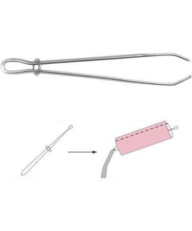 Bodkin Needle Elastic Threader Self-Locking Tweezers Clip 78mm - 2 PCS | Easy Pull Sewing Tool for Waistband Craft and Smooth Threading Tape Ribbon Elastic - Buy Online on SooperMarket.com
