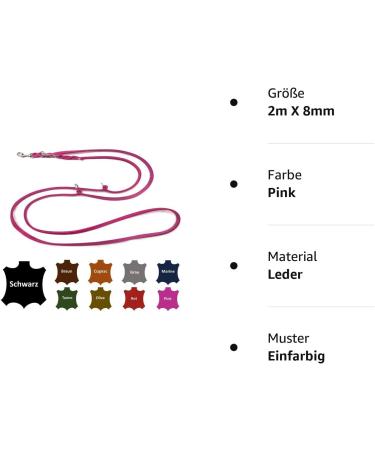 Buy Premium Adjustable Fat Leather Dog Leash for Small & Large Dogs - 2m Pink Double Leash International Shipping - Buy Online on SooperMarket.com