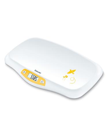 Beurer BY80 Baby Scale | Digital Baby Weighing Scale with Large LCD Screen | Curved Platform for Comfort and Safety | Tare and Hold Functions for Easy Weighing | 20kg Load Capacity | Easy Wipe-Clean
