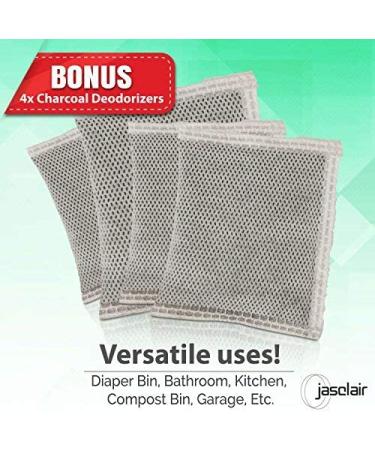Jasclair Diaper Pail Bags (100 Count) - Compatible with Ubbi Pails - Heavy Duty Trash Bags with Bamboo Charcoal - Odor Fighting Garbage Bags - Buy Online on SooperMarket.com