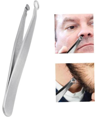 Nose Hair Tweezers Stainless Steel Round Tip Face Hair Remover Eyelash Eyebrow Tweezers Manicure Tackle - Buy Online on SooperMarket.com