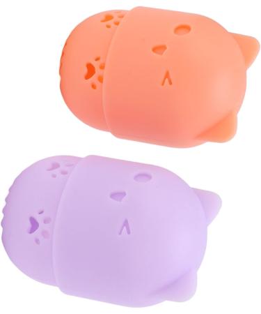 Makeup Sponge Holder Ventilating Cute Makeup Sponge Travel Bag Soft Sanitation for Makeup Accessories (Light Orange Purple) - Buy Online on SooperMarket.com