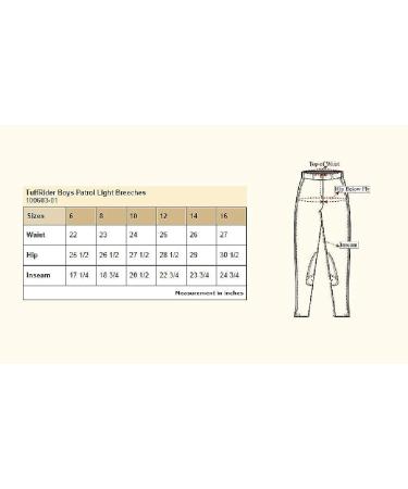 TuffRider Boys Patrol Light Knee Patch Breeches 10 - Light Tan - Top Quality Riding Breeches for Boys - Buy Online on SooperMarket.com