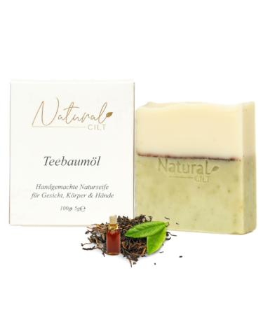 Natural Cilt Tee Baum oil soap - 100% natural soap - without questionable ingredients - certified - handmade - shower soap for all skin types - shower gel - Naturalo metics Tea tree (1 Pack)