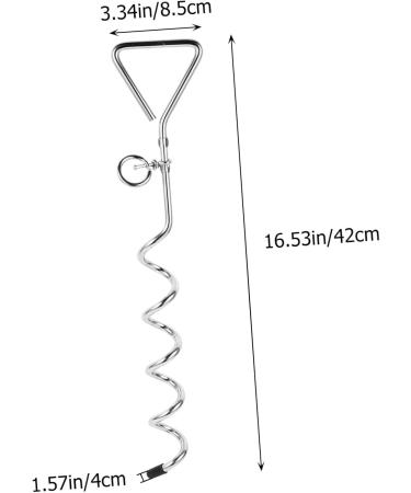 Angoily 3-Piece Dog Coupling Ground Anchor - Chrome Plated Metal Pet Tie Set (42x8.5x4cm) - Durable Silver Pet Accessories - Buy Online on SooperMarket.com
