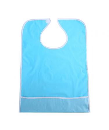 Eating Bib Waterproof Adult Elder Mealtime Eating Bib Clothes Clothing Protector Dining Aid Make Dining Easier(Light Blue)