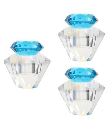FRCOLOR 3 Pcs Nail Art Crystal Cup Glass Containers with Lids Glass Tumbler Clear Cups Glass Diamond Dappen Dish Crystal Dappen Dish Nail Dappen Dish Manicure White Crystal Vegetable Bowl 5.5x5.5cmx3pcs Bluex3pcs