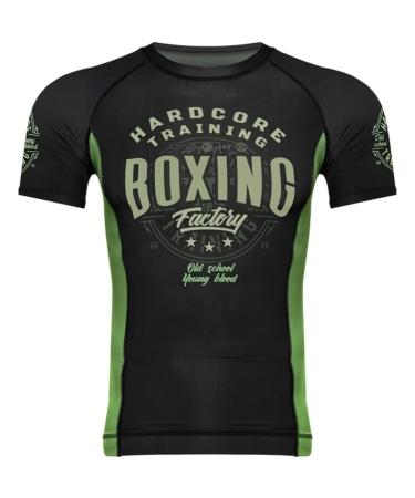 Hardcore Training Rash Guard Men's Boxing Factory Compression Short Sleeve MMA No-Gi Tight BJJ Grappling Base Layer XX-Large