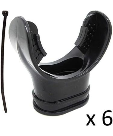 Scuba Choice Black Regulator Octopus Mouthpieces with Tie (6-Piece) - Ideal for Dive Shops and Resorts - Buy Online on SooperMarket.com
