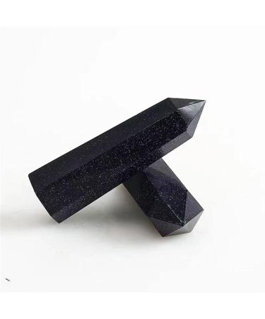 Collection 80mm-90mm Natural Crystal Blue Gold Sand Stone Tower Quartz Point for Feng Shui 1pc - Buy Online on SooperMarket.com