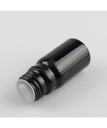 Tianzd 4PCs 5ml Gloss Black Glass Bottles with Gold Aluminum Caps | Sealed Stopper Flasher Oil Fragrance & Aromatherapy - Buy Online on SooperMarket.com