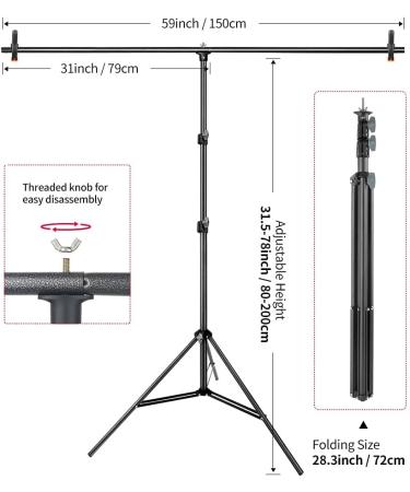 Hemmotop 5x6.5ft Green Screen Backdrop Kit for Photography, Chromakey Virtual Background for Zoom & YouTube - Includes Stand, Sheet, and 5 Clamps - Buy Online on SooperMarket.com