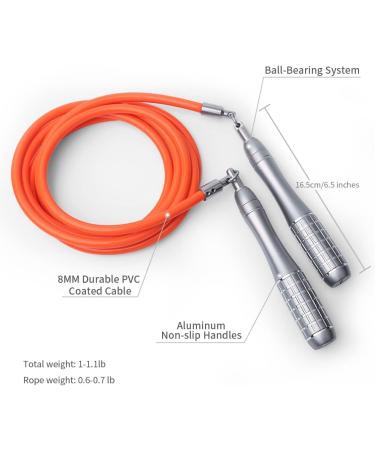 Hererope 1LB Weighted Jump Rope for Women & Men - Adjustable & Durable - Fitness & High-Intensity Workouts - Crossfit & Boxing - 8'6 M - Orange - Buy Online on SooperMarket.com