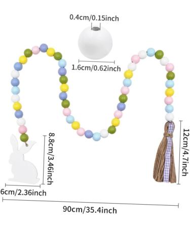 LIFKICH Fringe Decor Ornament Beaded Garland with Tassel Easter Farmhouse Bead Garland Hanging Door Bead Garland Tassel Garland Bead Easter Beaded Garland Wood Rabbit Rope - Buy Online on SooperMarket.com
