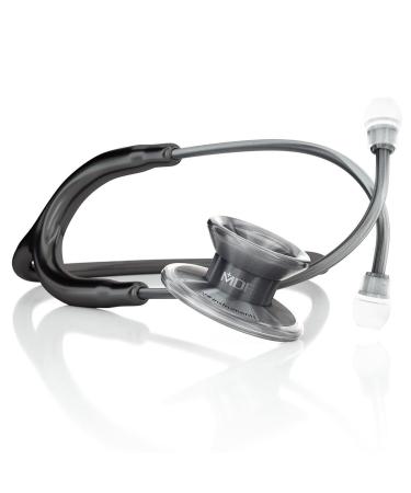 MDF Instruments MD One Epoch Lightweight Titanium Stethoscope Adult Free-Parts-for-Life Black Tube Metalika Chestpiece-Headset MDF777TMT11