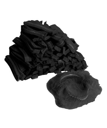 F Fityle 100pcs Beret Caps Disposable Caps Clip Caps Fleece Cap Head Caps Hygiene Caps Cosmetic Caps Made of Fleece Black