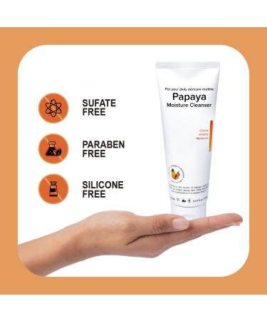 Foaming Facial Cleanser with Hyaluronic Acid | Papaya Moisture Daily Face Wash 150ml - International Shipping Available - Buy Online on SooperMarket.com
