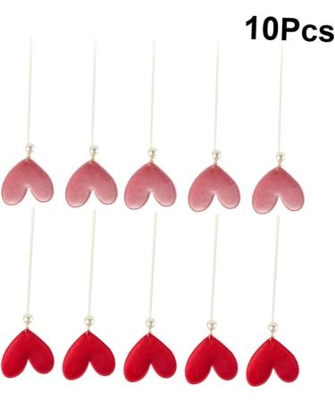 Warmhm 10pcs Valentines Day Food Picks Engagement Cake Toppers Valentine Day Food Picks Christmas Cupcake Topper Proposal Cake Toppers Valentine Day Party Supplies Heart Love Fruit Baby - Buy Online on SooperMarket.com